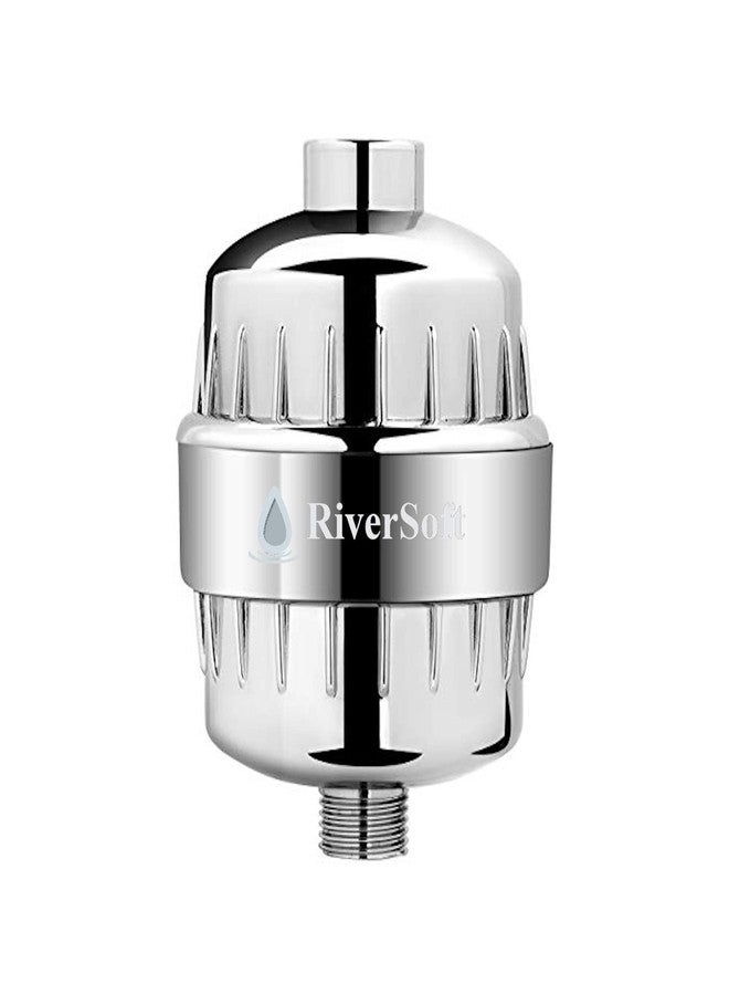 RiverSoft Combo pack overhead shower (without arm) with SF-15 PRO shower filter for hard water | Water softener for bathroom (ABS, Chrome, Pack of 1) - Image 2